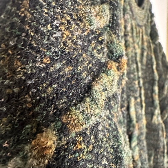 Jhane Barnes Green Sweater Rugged Line Pattern Men's Long Sleeve 3d knit VTG - Picture 4 of 11